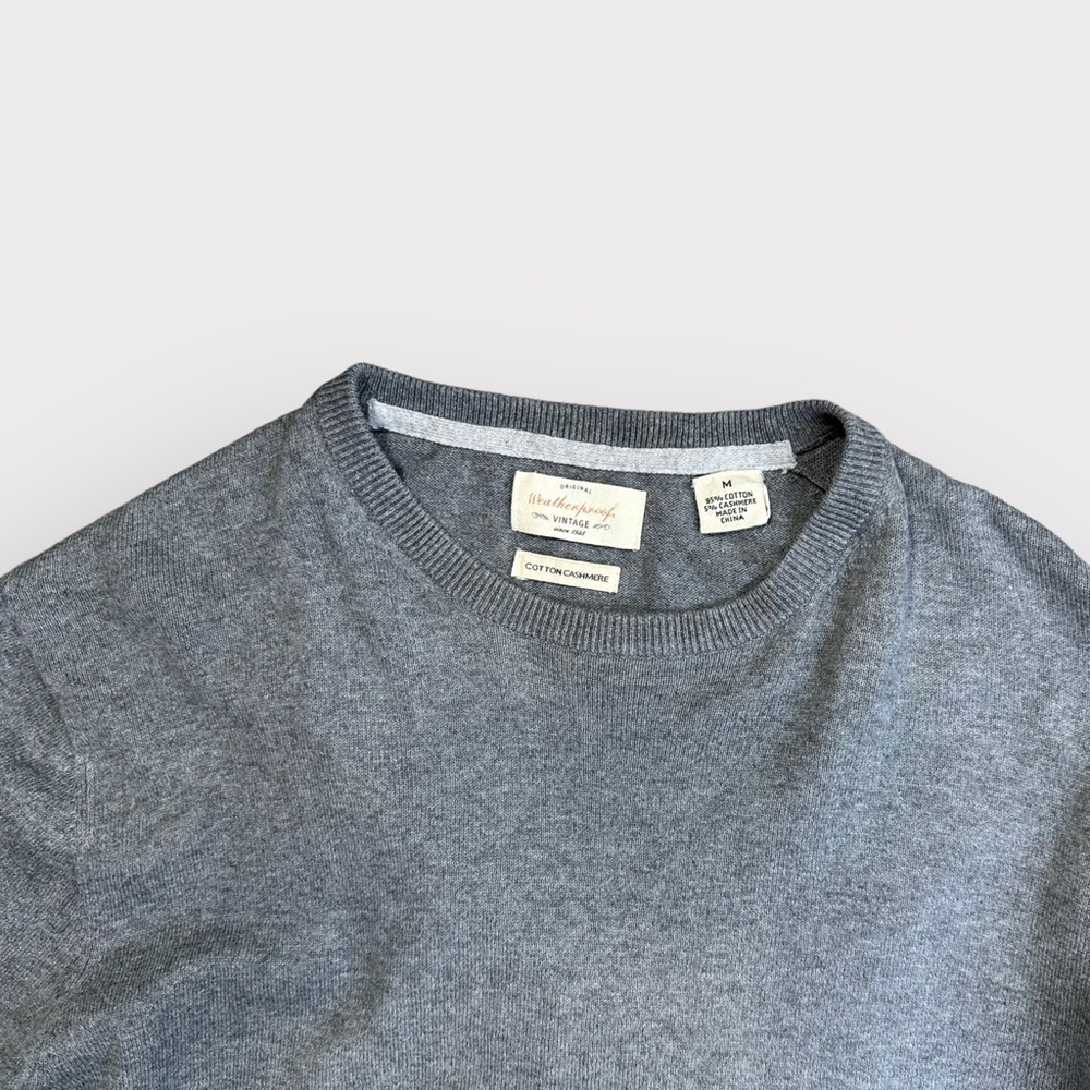 COTTON CASHMERE SWEATER IN LAKE HEATHER - Picture 2 of 6